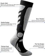 Kayzadd Ski Socks for Men 2-Pack for Skiing, Snowboarding, Outdoor Sports Performance Socks… - Image 2